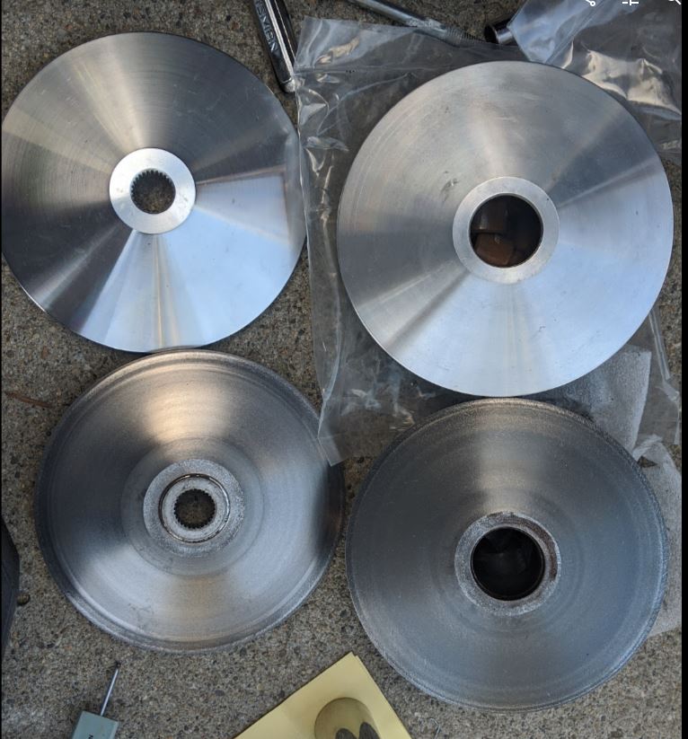 Top new MFR, bottom  NCY inner and outer pulleys.