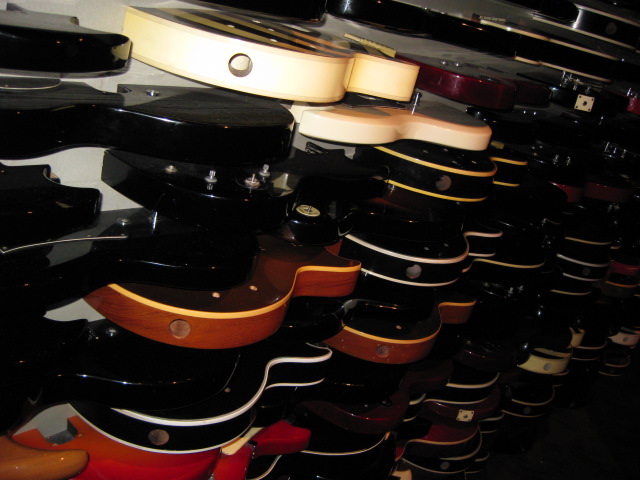 Hard Rock Cafe Long Wall of Guitars.JPG