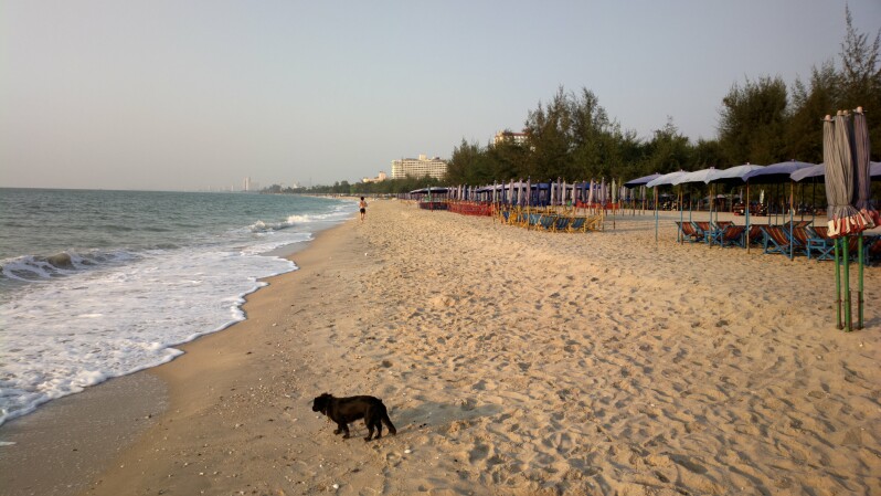 Very quiet beach at 7 a.m.