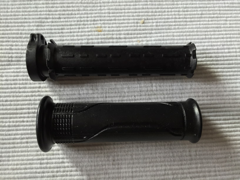 the two parts of the &quot;grip&quot;; note the big plastic ridge on the inner part of the grip
