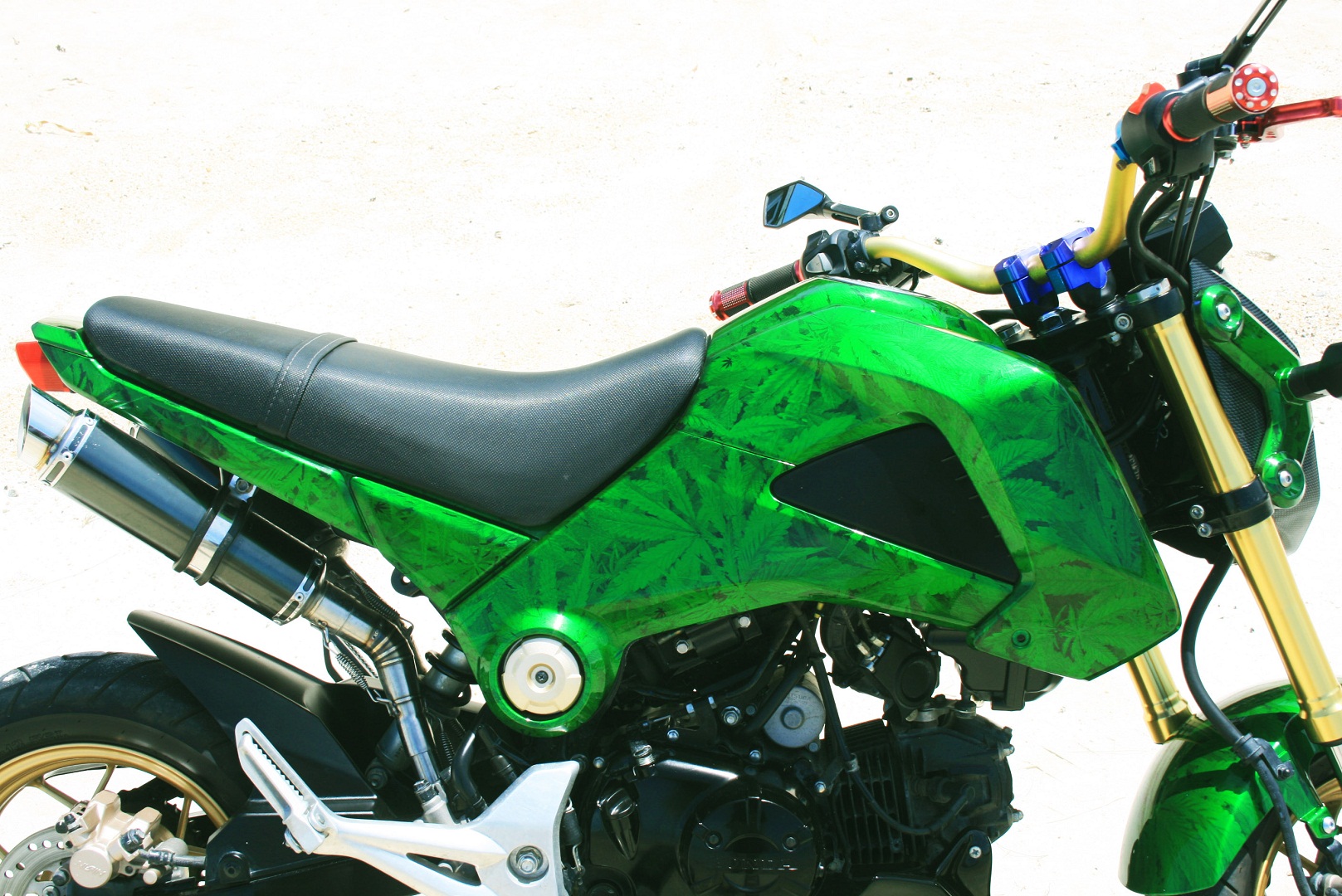 Honda Grom Msx 125, Hydro dipped in Kryptoflage (Rasta style Camouflage) Very popular with the young crowds!<br />One of the Body kits we sell here, and ship around the region.