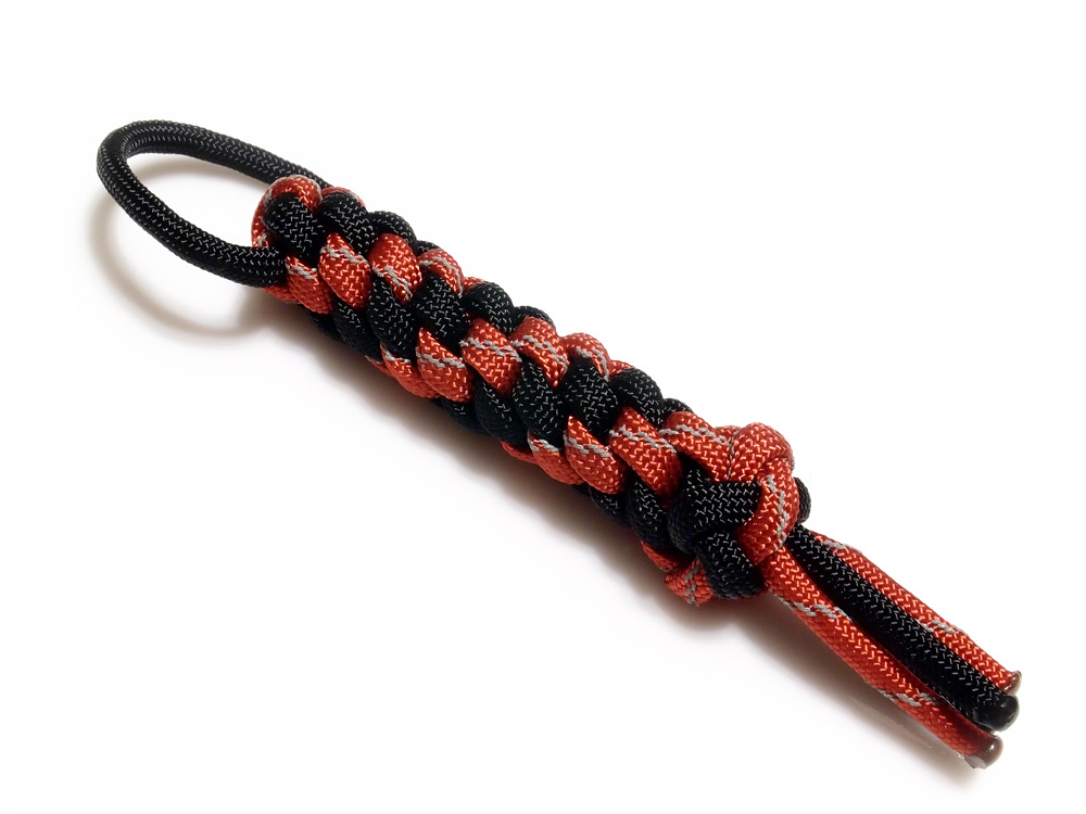 Black &amp; Reflective Red Barrel Key Chain