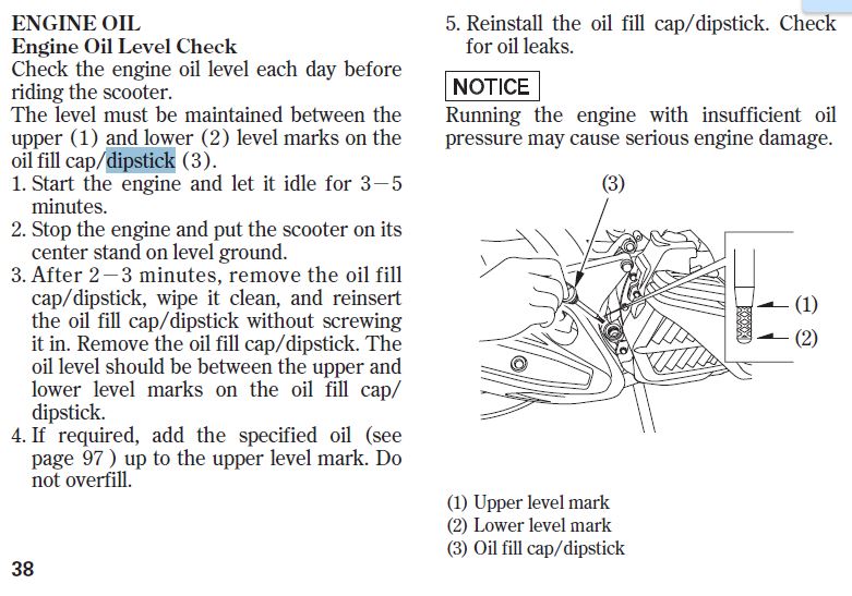 Page 38 of the owners manual