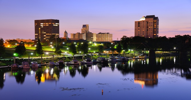 Augusta Riverfront at sunset